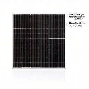Panneau solaire monocristallin noir de type N 550W-600W avec couvercle avant en verre certifié TUV - Product Image 2