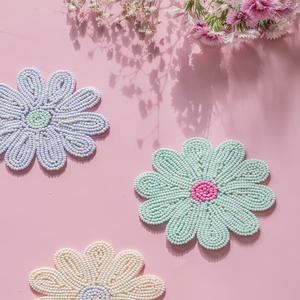 Perles de rocaille perlées broderie sous-verre fait à la main décor de Table élégant graine perlée broderie sous-verre conception personnalisée - Product Image 2