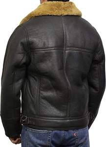 Blouson aviateur B3 pour homme avec col montant, fermeture éclair croisée, toile épaisse respirante et design chauffant pour l'hiver - Product Image 4