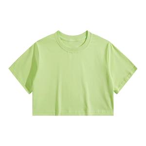 เสื้อครอปสีล้วนสำหรับผู้หญิงเสื้อครอปผ้าฝ้ายระบายอากาศใส่ลำลองทันสมัยสำหรับฤดูร้อน - Product Image 5