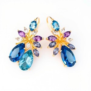 ต่างหูหยดน้ำ925เงินสเตอร์ลิงสุดหรูทันสมัยประดับด้วยเพชรคริสตัลสีฟ้ามีพู่ห้อยเครื่องประดับแฟชั่นสไตล์หรูหรา - Product Image 4