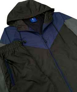 Ensemble de survêtements d'hiver coupe-vent en polyester/coton pour hommes personnalisés avec veste cargo coupe-vent et joggers vêtements de sport deux pièces - Product Image 5