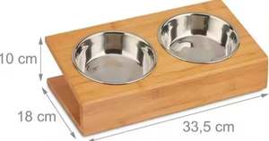 <b>Hot</b> Selling Aluminium <b>Dog</b> Bowl Pet Feeder Bowl in Round Shape with Wooden Rack in Modern Design - Product Image 4