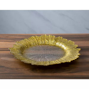 Chargeurs en forme de fleur d'or Table classique assiettes décoratives vaisselle de mariage pièce maîtresse à prix raisonnable - Product Image 2