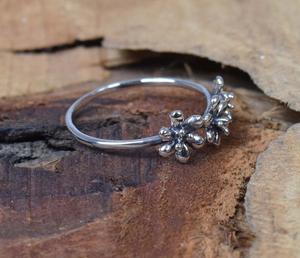 Daisy Flower Ring 925 Sterling Silver Infinity Handmade Plain Silver Ring Half Eternity Women Ring Gift For <b>Christmas</b> - Product Image 3