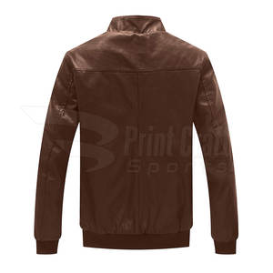 Chaqueta de Cuero para Hombre, Corte Holgado, Cierre Completo, al por Mayor, Chaqueta de Cuero de Invierno para Hombre, Tallas Grandes, en Venta - Product Image 3