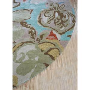 Tapis Hacienda vert en laine et viscose tufté à la main pour adolescents, motif floral rayé, rectangulaire, pour couloir, 4m, modèle Taq-113, pour la maison et le salon - Product Image 4