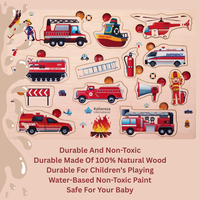 Puzzle de cheville de brigades de pompiers en MDF interactif jouet de bricolage amusant pour les enfants et les tout-petits jeu d'apprentissage éducatif