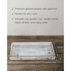 Plateau de service rectangulaire en marbre massif de luxe de haute qualité pour hôtel, restaurant, maison, avec la meilleure qualité du grossiste - Product Image 3