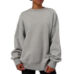 Sudadera Básica de Mujer, Felpa, Mezcla de Algodón y Poliéster, Cuello Redondo, Manga Larga, Estilo Holgado y Relajado, Prenda Exterior Elegante 2026 - Product Image 1