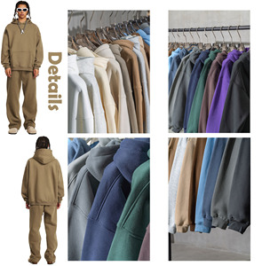 Jersey de algodón de alta calidad, Sudadera con capucha de lana de gran tamaño, sudaderas con capucha en blanco sólido a la moda, sudaderas con capucha de talla grande para hombre - Product Image 5