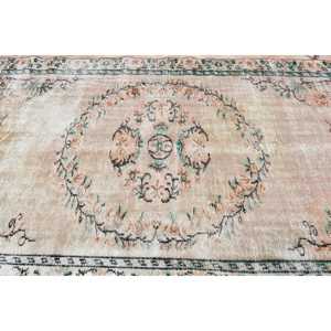 5.4x8.5 ft Rug, Vintage Turkish Large Rug, <b>Brown</b> <b>Wool</b> Rug - Product Image 4