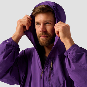Custom Logo <b>Men's</b> Lightweight Hooded Windbreaker <b>Jacket</b> Waterproof Outdoor Sports <b>Pullover</b> Anorak Half Zip Hiking Running Coat - Product Image 2