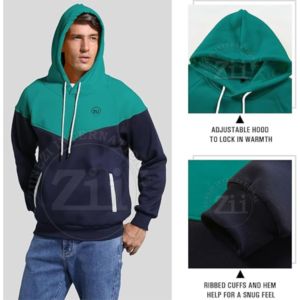 Alta calidad 100% algodón lana francés Terry de gran tamaño fuera del hombro solapa sudadera de talla grande sudaderas con capucha Boxy Fit contraste de Color - Product Image 4