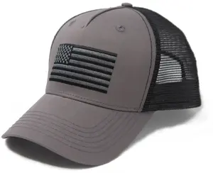 Internat ionale Krawatte Schwarz & Grau Amerikanische Flagge Snapback Baseball Hut Benutzer definierte Hut Großhandel Hut
