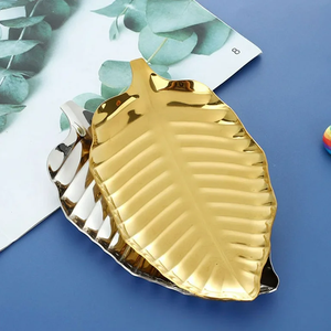 Plateau Feuille Royale Plat Décoratif Élégant Pour Les Fêtes Du Ramadan Mariages Et Tables À Manger Hôtels Maisons Meilleurs Plateaux 2025 - Product Image 1