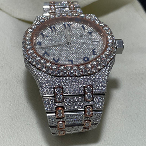 Nouvelle montre en diamant DEF de haute qualité cultivée en laboratoire dans un style Hip Hop incolore avec une caractéristique résistante à l'eau en acier inoxydable - Product Image 6