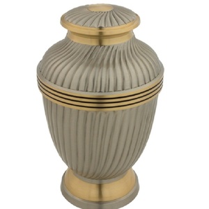 Urnas de cremación para adultos de latón de alta calidad con banda de Peltre y urnas funerarias de Metal con acabado de Color azul para cenizas humanas - Product Image 4