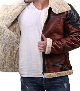 Blouson en cuir de luxe pour homme, col montant, séchage rapide, respirant, hiver, décontracté, style urbain, avec logo frontal - Product Image 3