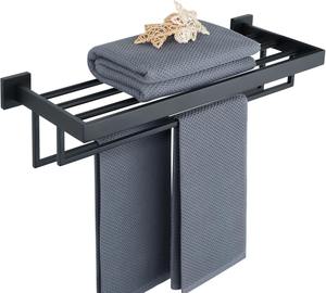 Porte-serviettes mural en métal doré Accessoires de salle de bain modernes Porte-serviettes décoratif élégant Porte-serviettes de bain élégant - Product Image 2