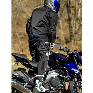 Veste de moto double sport pour homme, veste de moto respirante et protectrice pour la conduite d'aventure avec armure de sécurité noire - Product Image 5