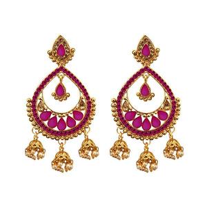 Boucles d'oreilles Kriaa Fine Dangle Purple Austrian Stone avec plaqué or Modèle 1312909D - Product Image 1