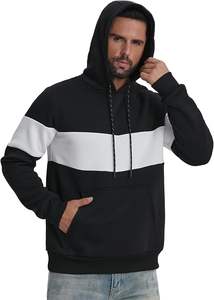 Sweat-shirt tendance pour homme avec blocs de couleur, vêtement d'extérieur élégant pour l'hiver, confortable et chaud, disponible en noir, gris et blanc - Product Image 4