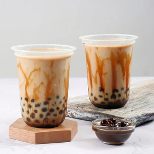 Custom Logo U Shape PP Plastic <strong>Cups</strong> 500ml Disposable Cold Drink Boba Tea Ice Coffee Clear Round Bottom Plastic <strong>Cups</strong> With Lids - Product Image 2