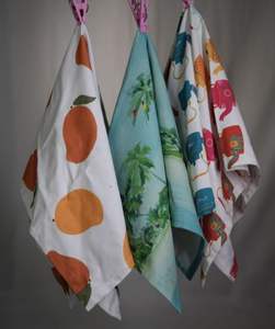 Beautiful Durable 100% Organic Cotton MGI Tea <b>Towel</b> Custom Printed Disposable Square Woven <b>Kitchen</b> <b>Towel</b> Sustainable Floral <b>Hand</b> - Product Image 5