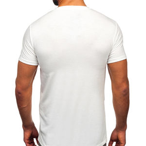 Camisetas personalizadas 100% algodón para hombre al por mayor, ropa informal ligera y transpirable para el verano, camisetas OEM perfectas con patrón sólido - Product Image 3