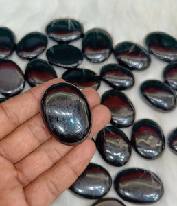 Piedra Ovalada de Ágata Negra Natural, Piedra de Palma Pulida, Cristal de Bolsillo Suave, Piedra de Meditación y Relajación - Product Image 1