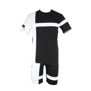 Wholesale Summer Men Casual Shorts <b>Sets</b> Plain Color Solid Short <b>Set</b> Men's Clothing Cotton Polyester Pocket and Logo Twin <b>Set</b> - Product Image 1