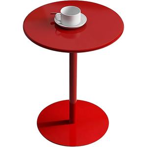 Mesa auxiliar de metal superior de madera y color naranja, mesa de centro para sala de estar, mesa de centro lateral para hotel y restaurante - Product Image 3