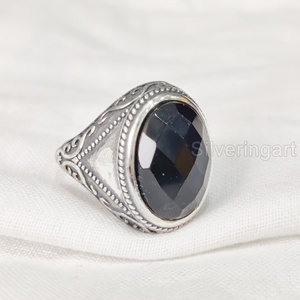 Wholesaler Mens <b>Ring</b> Natural Black Onyx Gemstone December Birthstone <b>Ring</b> All Sizes <b>Arabic</b> Fine Jewelry 925 Sterling Silver <b>Ring</b> - Product Image 2