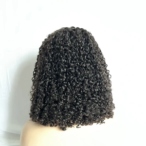 Peluca de cabello humano virgen brasileña corta con estilo, marrón claro de la mejor calidad para ondas profundas de encaje, pelucas populares de rizos Jerry - Product Image 1