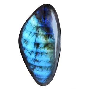 Cabochon de Labradorite de pierre précieuse de feu bleu naturel taille de coupe 39x20x6 MM pierre de forme fantaisie en vrac pour la fabrication de bijoux Rare dos plat