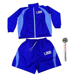 100% Polyester Custom Breathable Athletic Tracksuit Set for <b>Men</b> High Quality Waterproof <b>Jacket</b> Stand Front <b>Thin</b> Canvas Shorts - Product Image 4