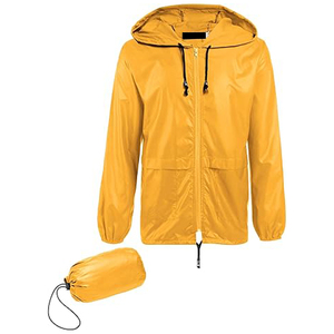 Veste à capuche ultra légère jaune or pour hommes, coupe-vent, résistante à l'eau, pour les sports de plein air, les voyages et les aventures urbaines - Product Image 1