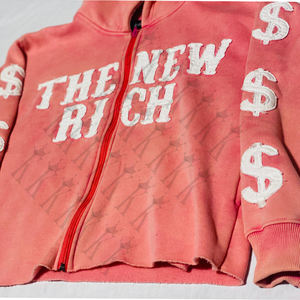 500 GSM personnalisé rose français éponge surdimensionné coton hommes hiver thermique sweats à capuche lavé à l'acide en détresse fermeture éclair solide sweats - Product Image 6