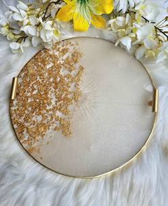 Soporte de pastel de resina de bandeja de alto diseño para soporte de pastel de fiesta de boda y cumpleaños para hoteles soporte de pastel de resina de Metal de aspecto moderno - Product Image 3