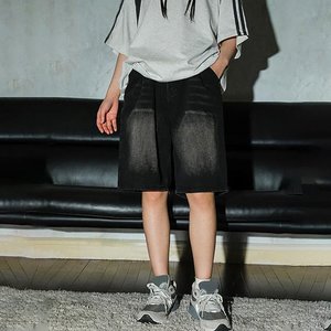 Summer Denim Shorts <b>Men</b> Stretch <b>Ripped</b> <b>Jeans</b> Man Slim Straight Shorts Fashion Black <b>Jeans</b> Soild Shorts Streetwear Man Clothing - Product Image 4