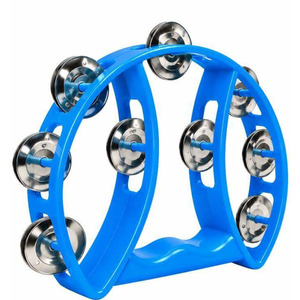 Tambourin à double rangée Midex TF-26BL bleu, 9 paires de grelots métalliques, instrument de percussion Orff à main - Product Image 2
