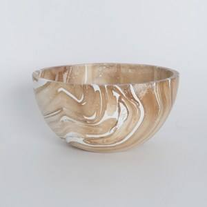 Bol en bois d'acacia 10 pouces poli léger grand bol de service pour salade décoration de la maison - Product Image 3