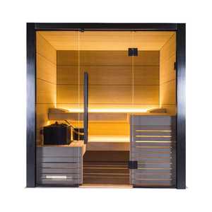 Sauna intérieur traditionnel Aspen et Lime pour 5 personnes avec façade en verre, pour la relaxation à domicile, garantie 1 an - Product Image 3