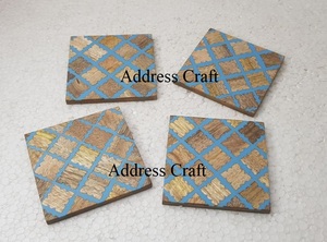 Posavasos de té decorativo de resina y madera Natural de alta calidad para posavasos de Decoración de mesa de restaurante de Hotel de lujo para bebidas - Product Image 3