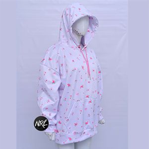 Sudadera con capucha personalizada con estampado de sublimación para mujer, ropa de calle informal con hombros caídos, ropa de invierno transpirable - Product Image 2