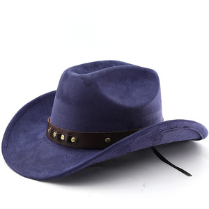 หมวกคาวบอยตะวันตกสำหรับผู้ชายหมวกคาวบอยหนังกลางแจ้งหมวกคาวบอยสำหรับผู้ชายหมวกแฟชั่นหนังแท้ออกแบบได้ตามต้องการใหม่ - Product Image 5