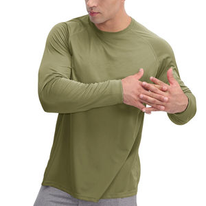 T-shirt homme à manches longues en polyester/coton, coupe classique, impression par sublimation de logo personnalisé, séchage rapide, haute qualité - Product Image 4
