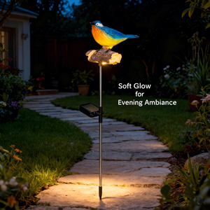 Buitensensor voor vogels, tuinpad, paddecoratie, solar LED tuinpaalverlichting - Product Image 4