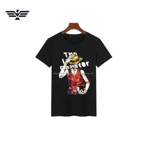 T-shirt en coton noir respirant à logo personnalisé sur le devant, coupe ample, streetwear pour hommes, vêtements décontractés unisexes - Product Image 3